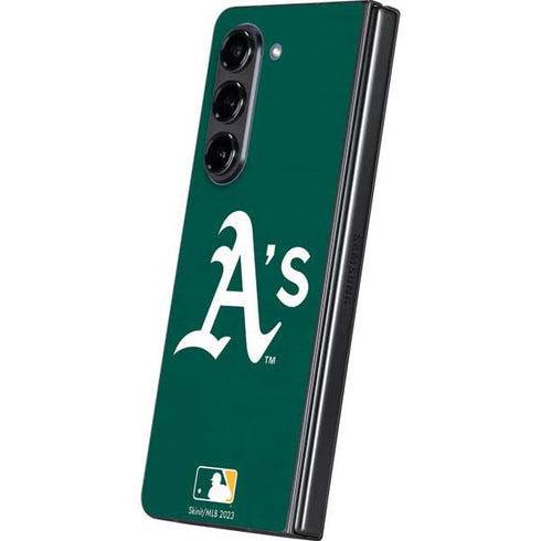 MLB Oakland Athletics - Solid Distressed Galaxy Z Fold5 5G Skin